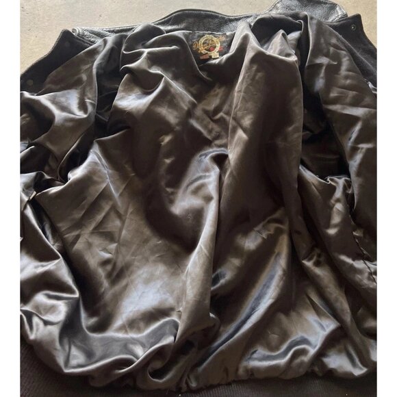 Vintage Dehen Men’s Black Red Wool Budweiser Leather Bomber Jacket Sz XL 1998 - Picture 16 of 16